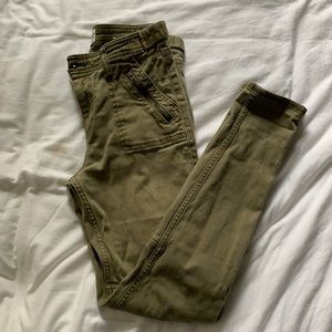 Army Green Boyfriend Skinny Jeans